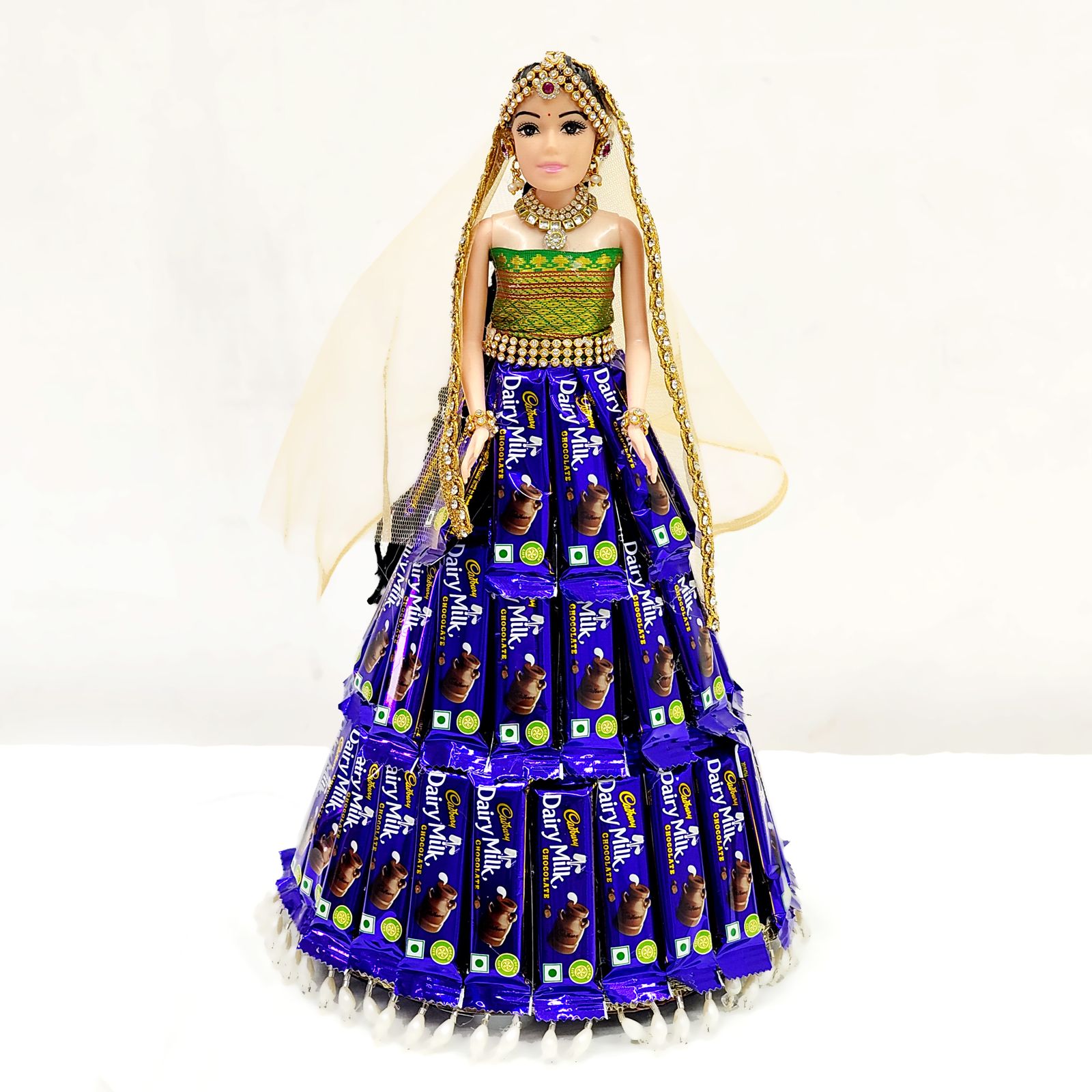 Traditional Indian Bride Doll in Blue Saree